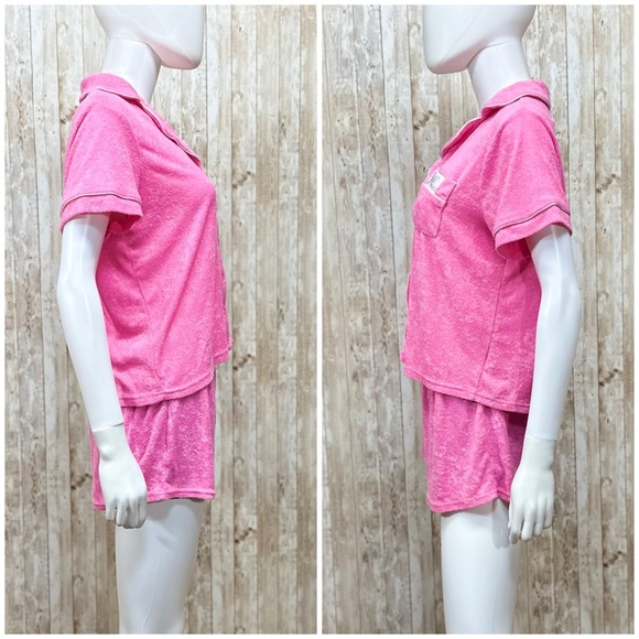 Juicy Couture Electric Pink Velour Shorts Set [H7] - Picture 2 of 8